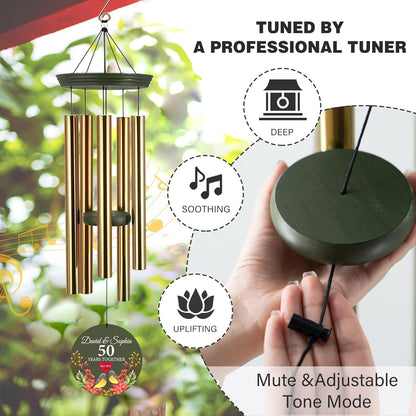 ASTARIN 50th Anniversary Wind Chimes Personalized, 30"/36" Deep Tone Wind Chimes for Wife Husband