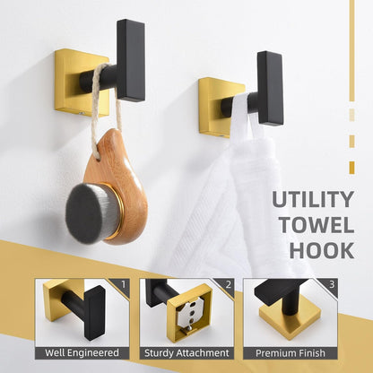 Angle Simple Bathroom Towel Hook 2 Pack, SUS 304 Stainless Steel Bath Robe Coat Holder Wall
