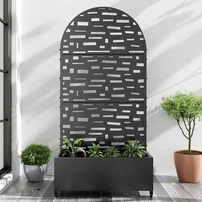 Casaphoria Metal Raised Garden Bed with Trellis and Wheels, 72"x35"x16" Arched Planter Box for