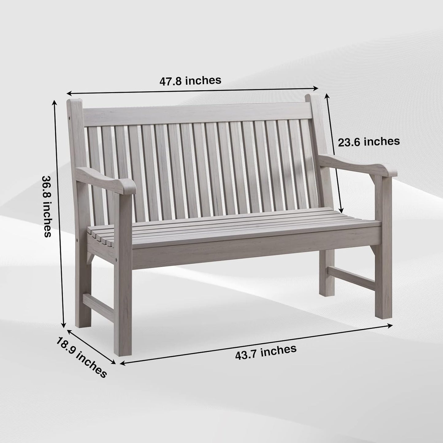 Psilvam Garden Bench, 2-Person Poly Lumber Patio Bench, All-Weather Outdoor Bench That Never Rot