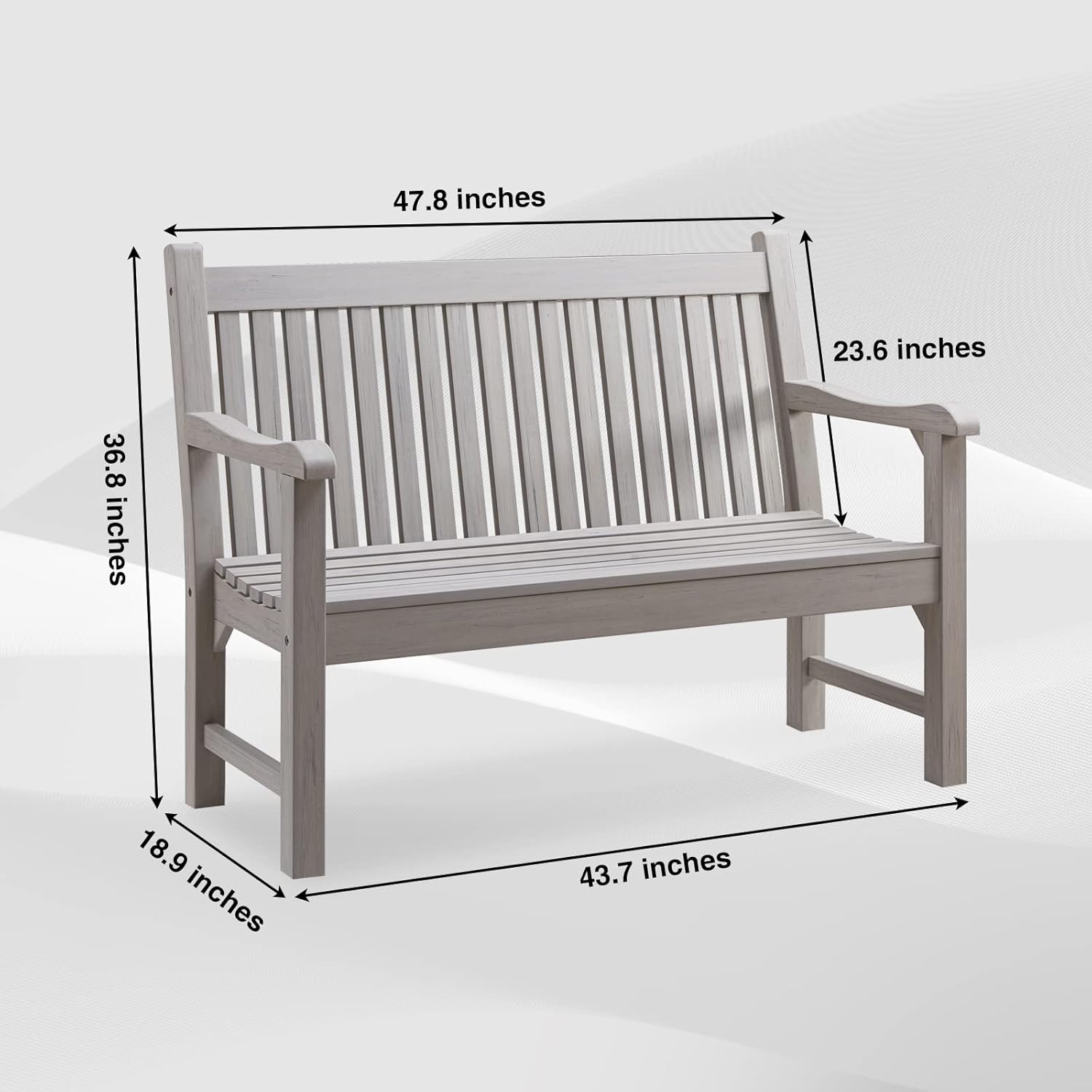 Psilvam Garden Bench, 2-Person Poly Lumber Patio Bench, All-Weather Outdoor Bench That Never Rot