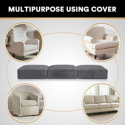 PrinceDeco Stretch Sofa Cushion Covers for Couches and Sofas,Soft Velvet Couch Seat Covers, Sofa