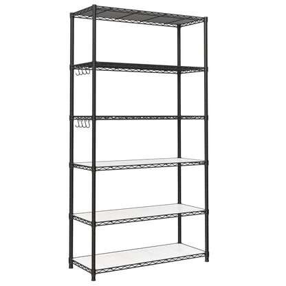 SONGMICS 6-Tier Storage Shelves, Wire Shelving Unit, Kitchen Metal Shelves, Storage Rack with