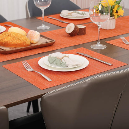 Myir JUN Placemats Set of 8, Vinyl Woven Placemats Place Mats Indoor Set of 8 Washable Table Mats