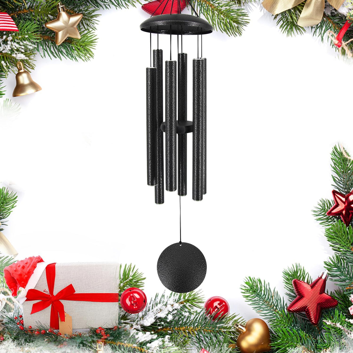 Sympathy Memorial Wind Chimes, 36' with 6 Metal Tubes, Outdoor Deep Tone for Garden, Christmas
