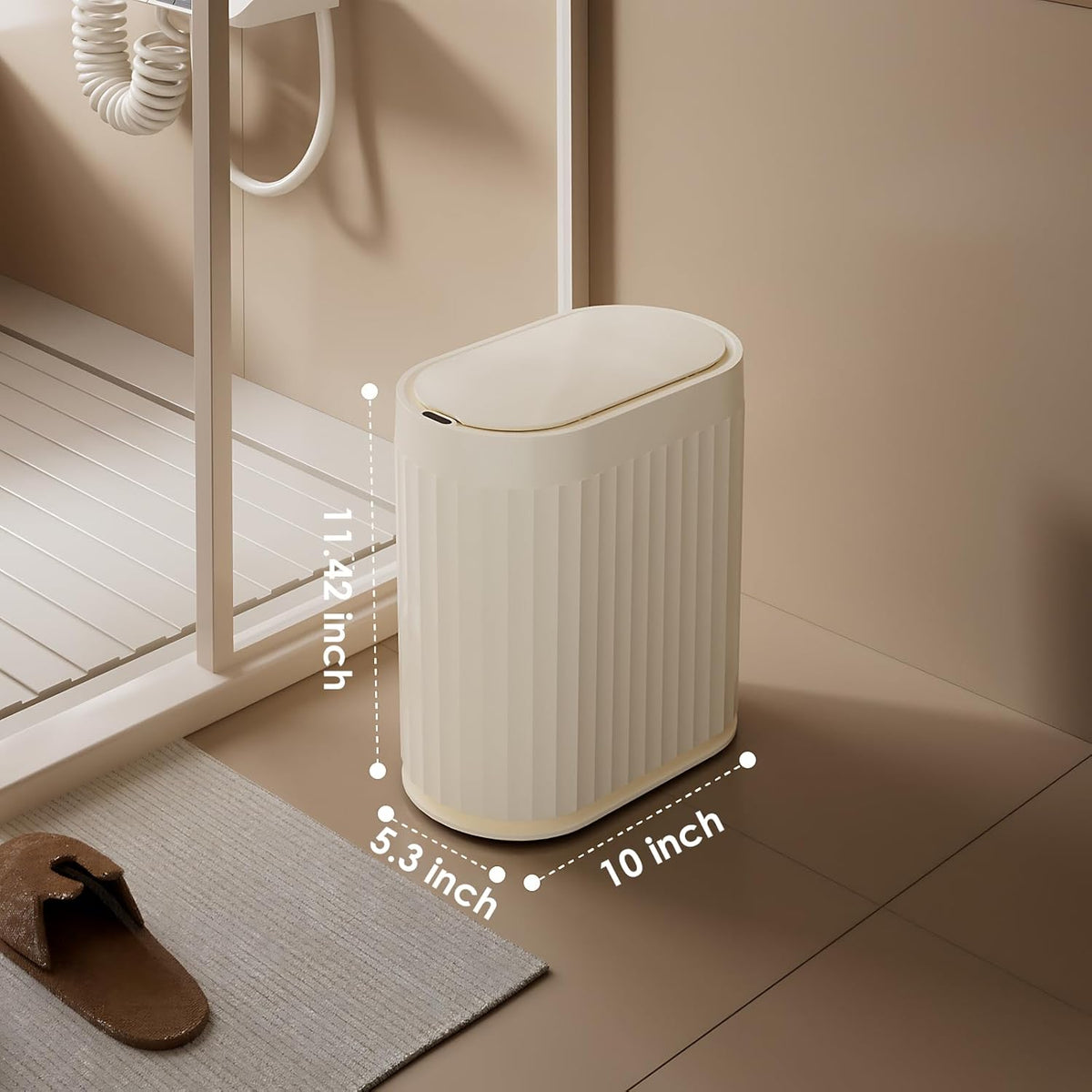 ELPHECO 2 Gallon Sensor Trash Can - 7.5L Waterproof Motion Sensor Trash Can, Automatic Bathroom