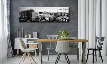 Las Vegas Skyline Wall Art for Living Room American Cityscape Canvas Prints Black and White City