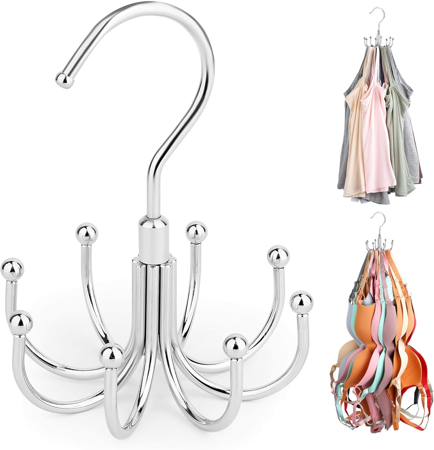 ZEDODIER Tank Top Hanger, 2 Pack Rotatable Bra Organzier for Closet, Max 48 Storage Capacity Sport