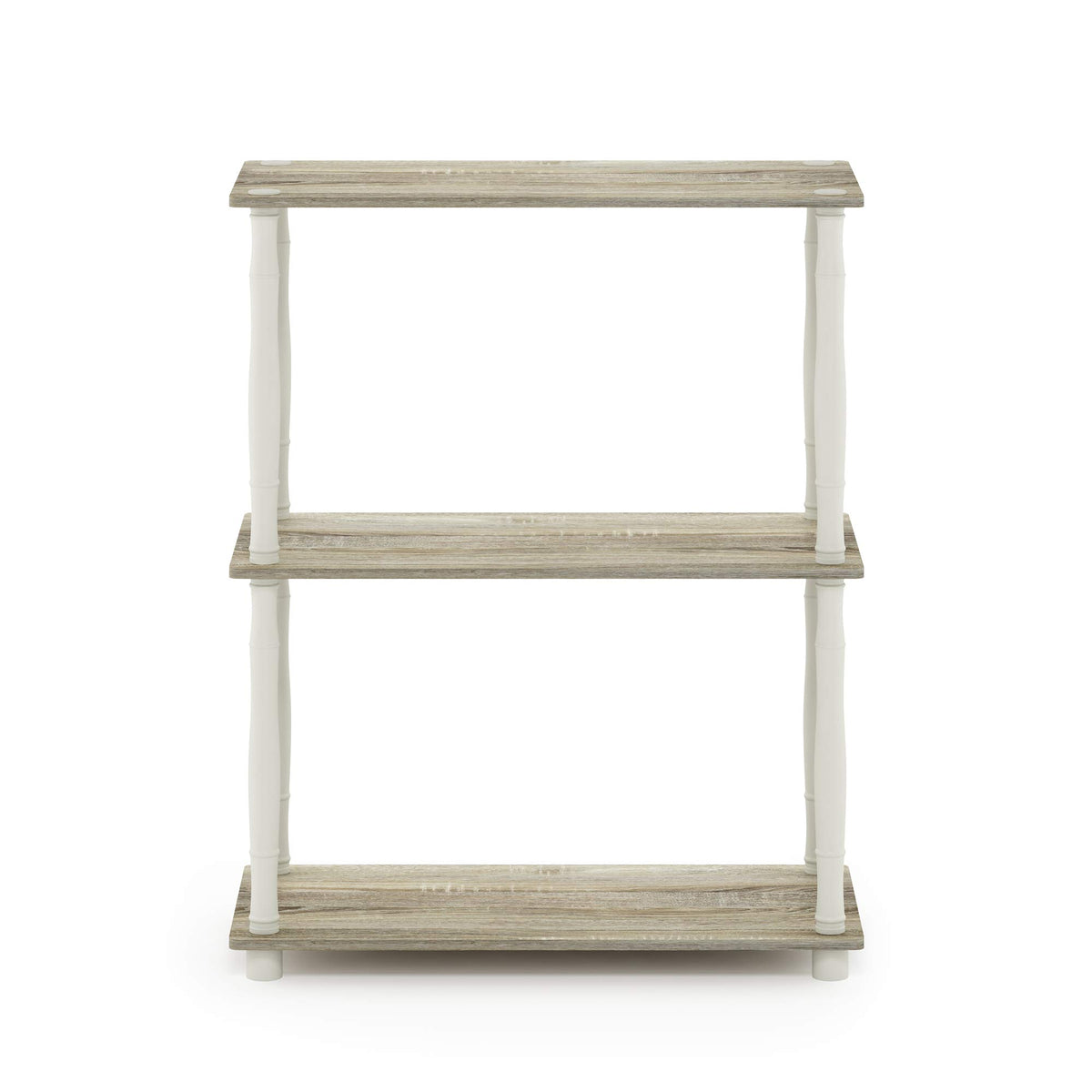 Furinno Turn-N-Tube 3-Tier Compact Multipurpose Shelf Display Rack with Classic Tube, Sonoma