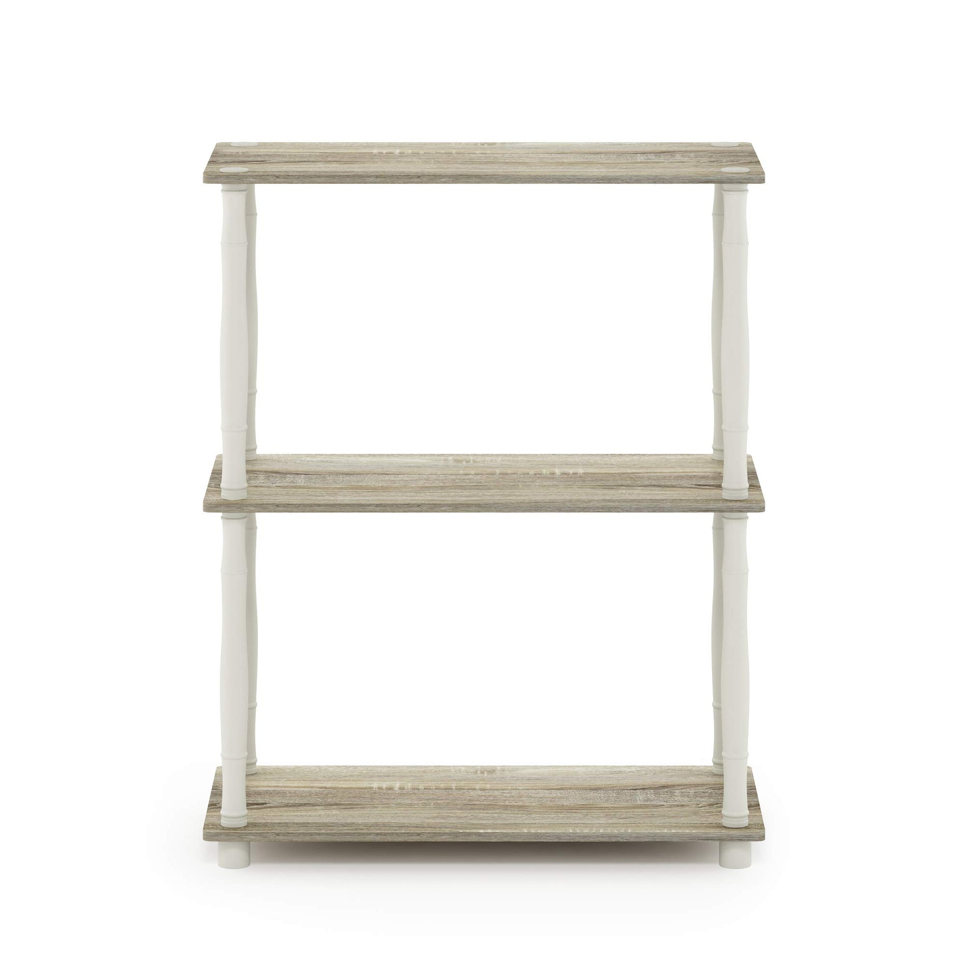 Furinno Turn-N-Tube 3-Tier Compact Multipurpose Shelf Display Rack with Classic Tube, Sonoma