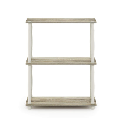 Furinno Turn-N-Tube 3-Tier Compact Multipurpose Shelf Display Rack with Classic Tube, Sonoma