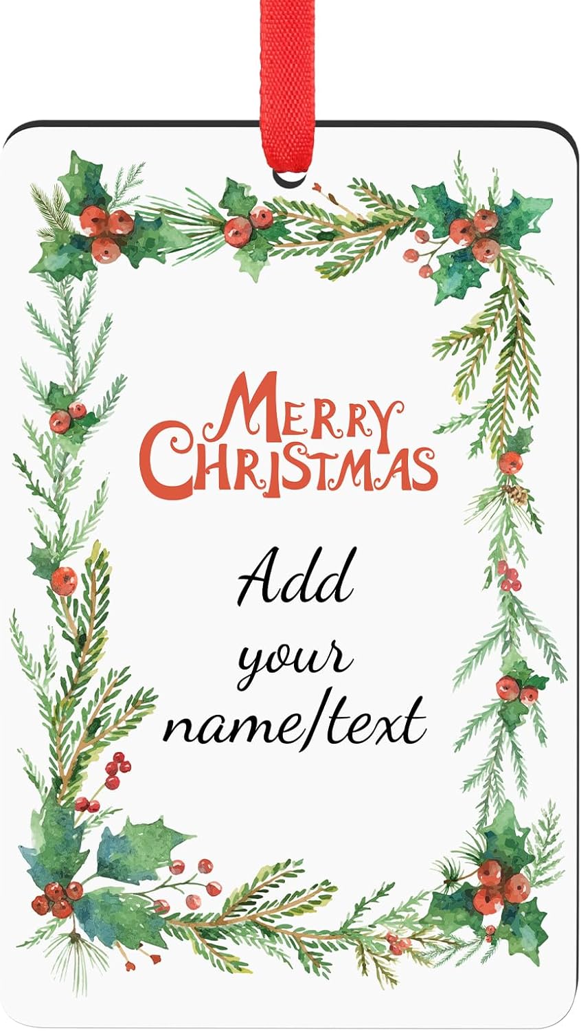 Personalized Christmas Ornaments 2025 Wood Custom Photo Picture Text Christmas Ornament
