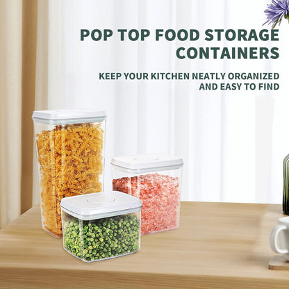 Pop Top Food Storage Containers, Leakproof Pantry Food Storage Containers, Kitchen Storage