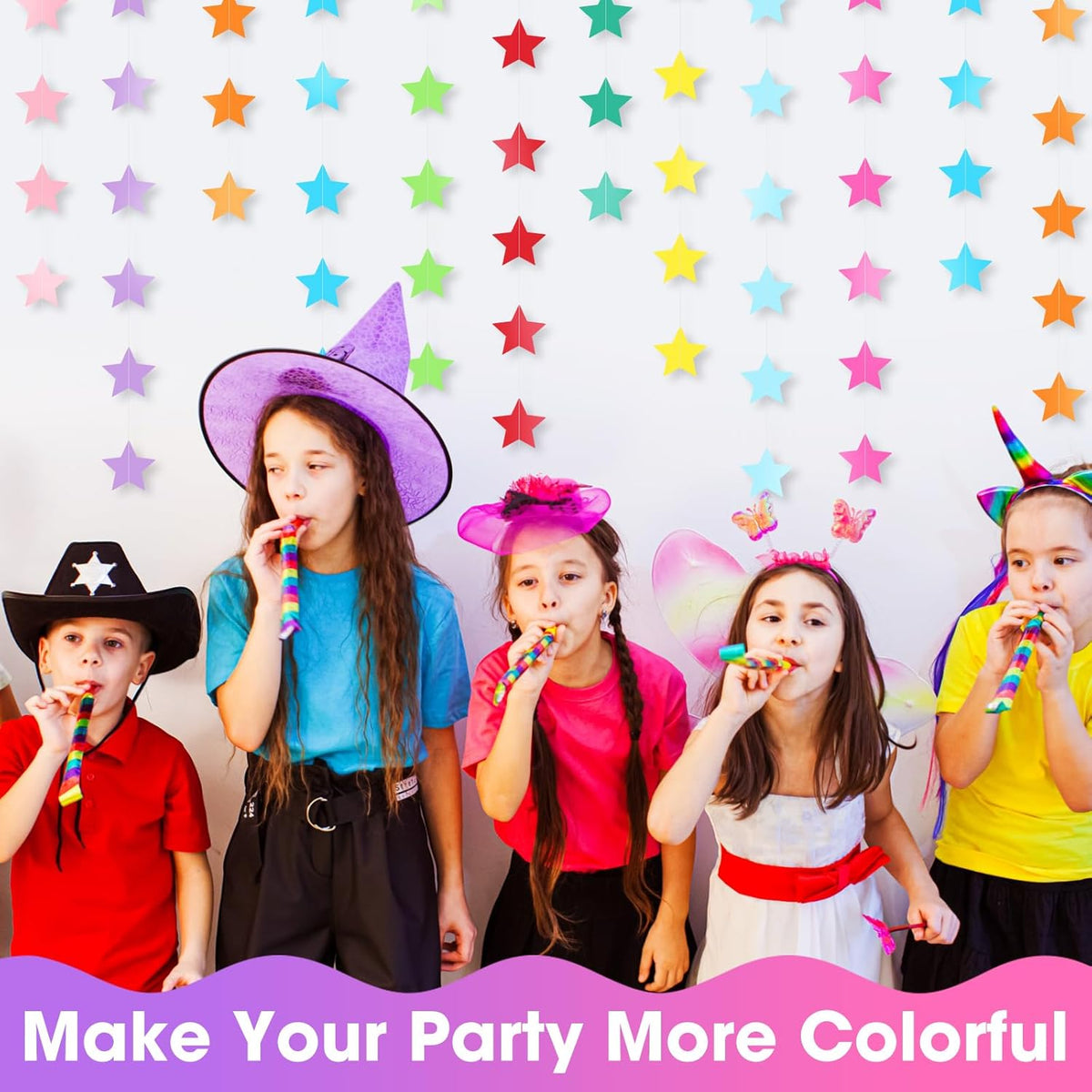Patelai Glitter Star Garland Banner Decor 130 Feet Star Hanging Bunting Banner Twinkle Backdrop for