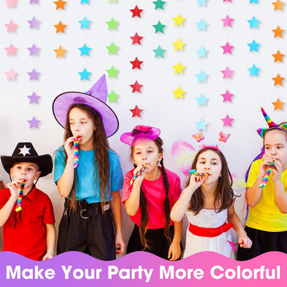 Patelai Glitter Star Garland Banner Decor 130 Feet Star Hanging Bunting Banner Twinkle Backdrop for