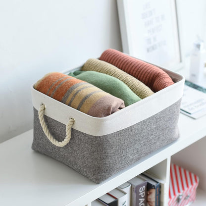 Large Storage Baskets for Shelves, Fabric Baskets for Organizing, Collapsible Storage Bins for