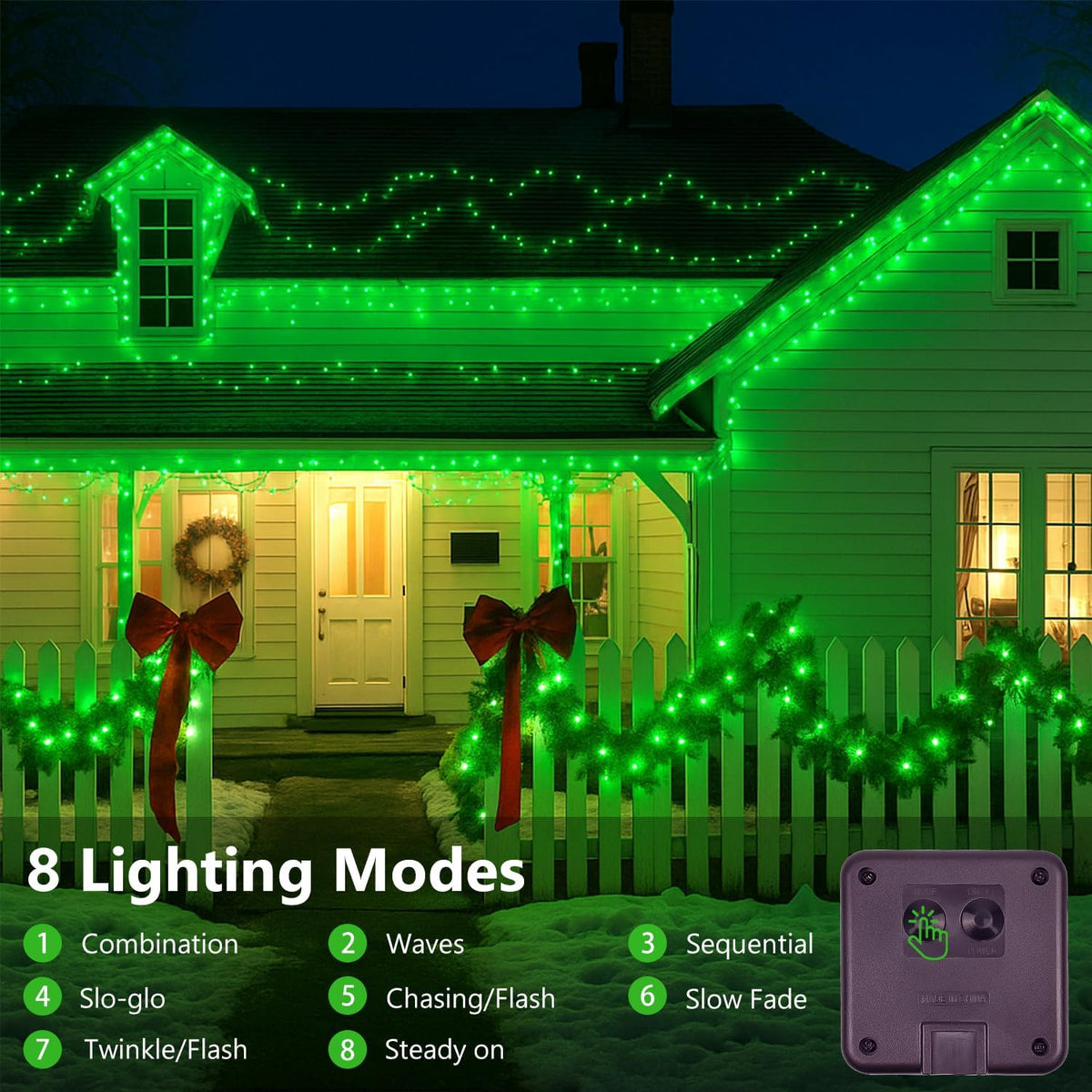 St. Patrick's Day Green Solar String Lights Outdoor, 2-Pack 72FT 400 LED Solar Fairy Lights, Copper