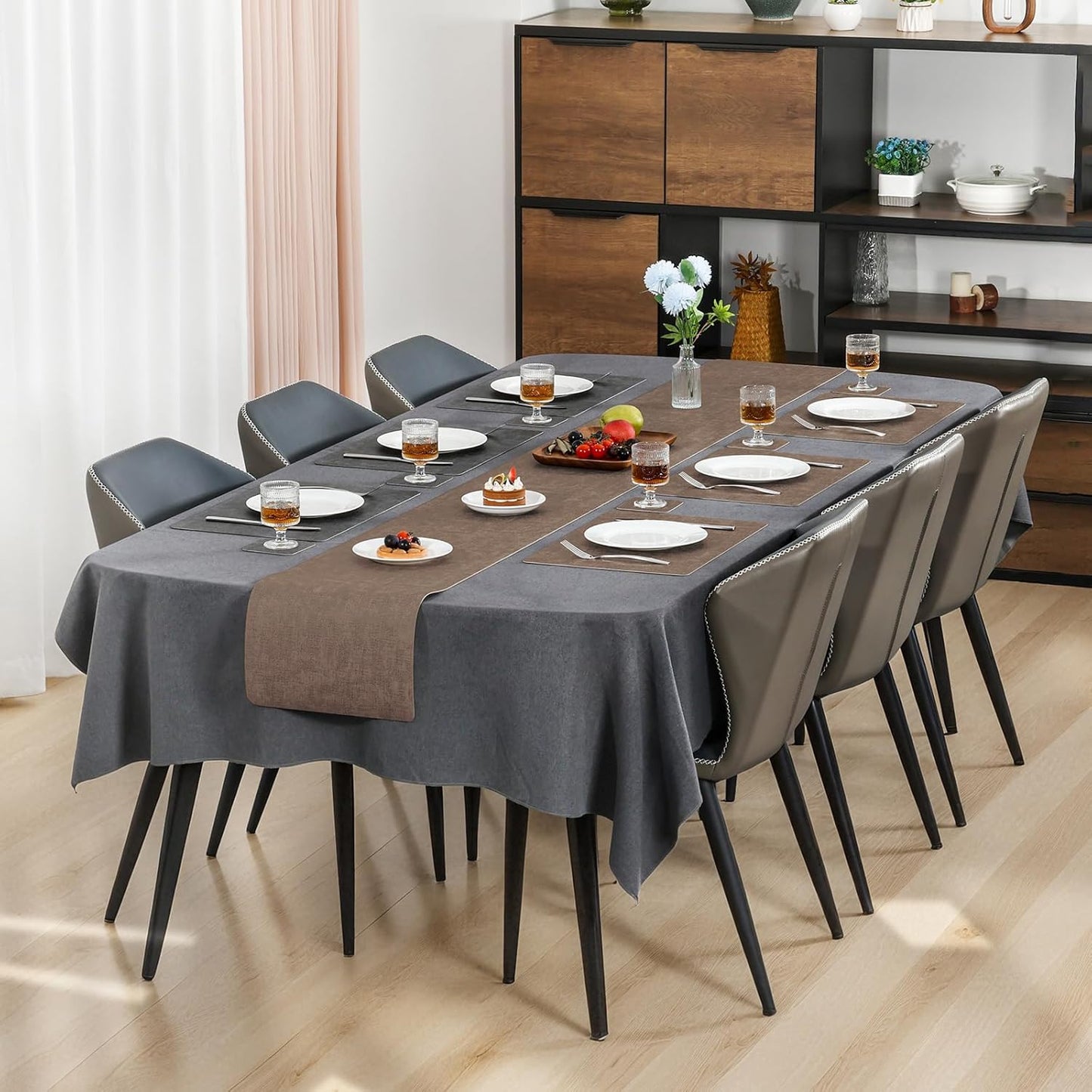 Myir JUN Placemats Dual Sided, Faux Leather Place Mats Set of 4 Indoor Placemat for Dining Table