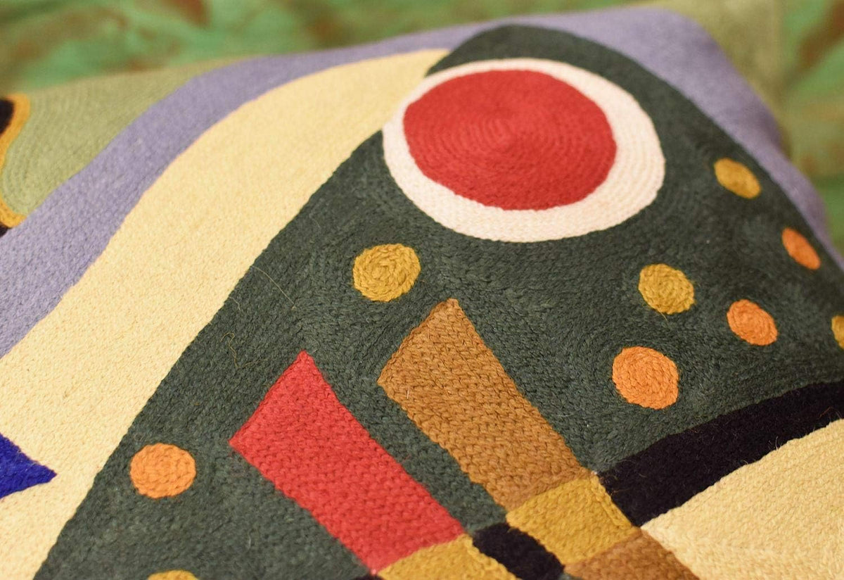 Kandinsky Modern Pillow Cover | Green Abstract Pillows | Modern Outdoor Pillows | Mid Century Chair