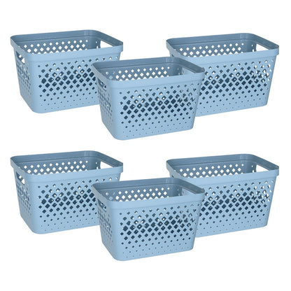 Glad Plastic Storage Basket Set, Value Pack of 6 | Open Storage Bins for Shelves, Bathroom, Pantry