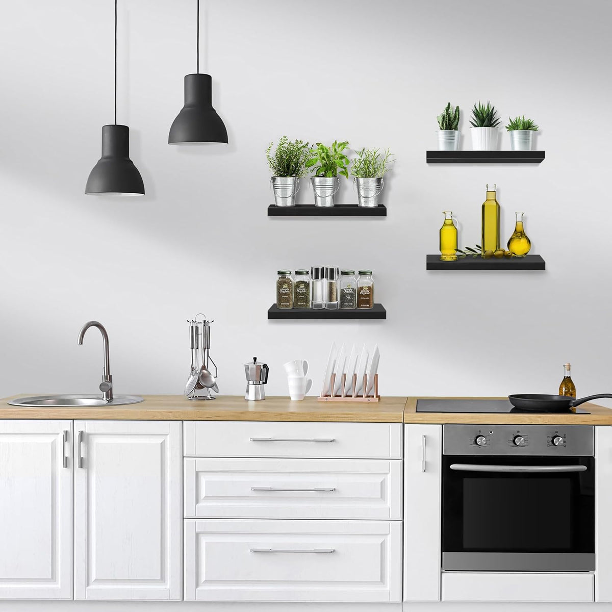Sorbus Floating Shelves for Wall, Bathroom Shelves Wall Mounted for Kitchen, Bedroom, Living Room