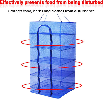 Drying Rack 6 Layers Folding Fish Mesh, Foldable Nylon Netting, Hanging Drying Fish Net, for Shrimp