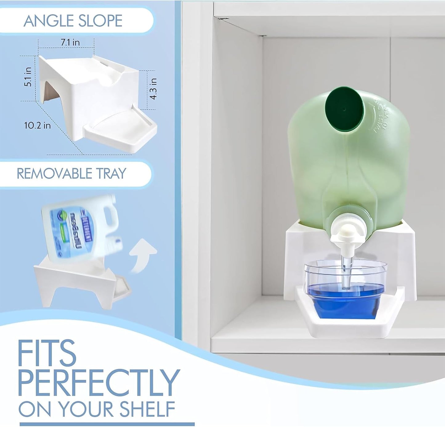 TidyFriend 3 Pack Laundry Detergent Dispenser with Tray & Strap, Laundry Soap Dispenser with