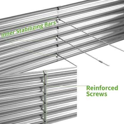 Land Guard Metal Raised Garden Bed for Gardening, 8x4x1.5ft Galvanized Raised Garden Bed, Planter