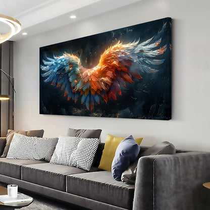 LASMOND Beautiful Colorful Angel Wings Religion Wall Art Decor Artwork for Girls Room Bedroom