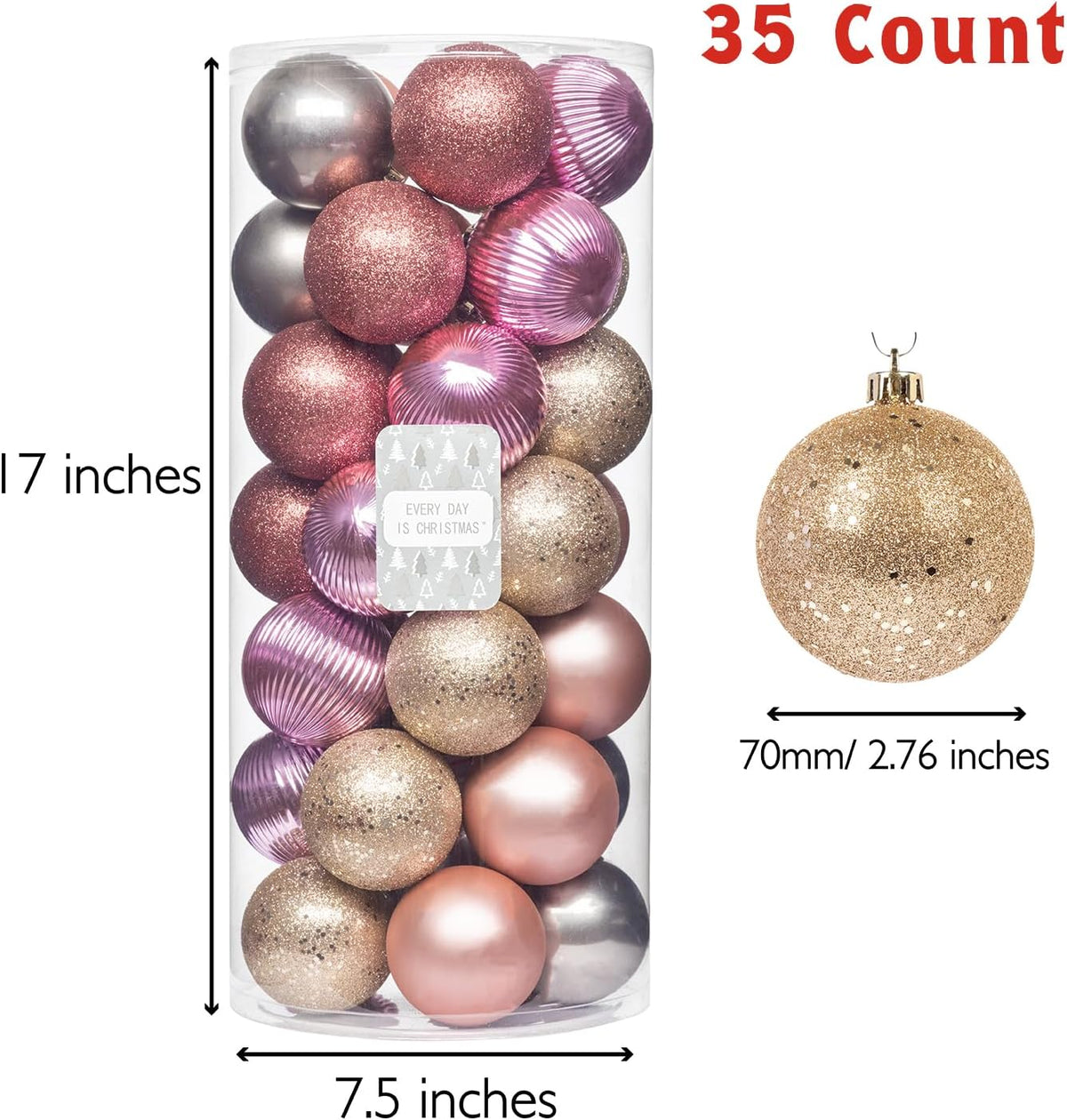 Every Day is Christmas Ornaments, Shatterproof Christmas Tree Ornament Set, Christmas Balls