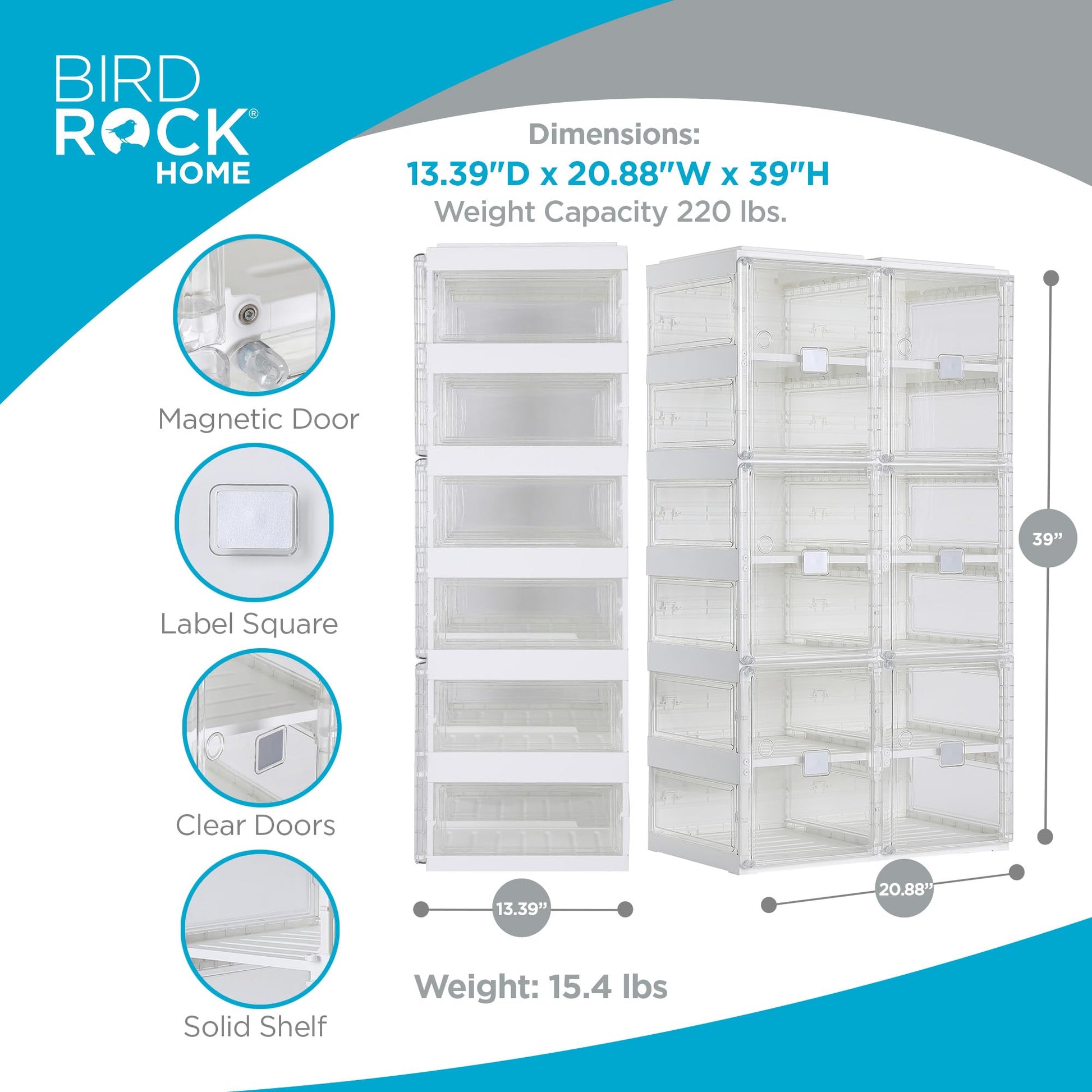 BIRDROCK HOME Foldable Shoe Rack Organizer for Closet Floor | 6-Tier Freestanding Storage Cabinet