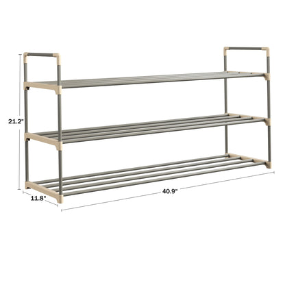Home-Complete Shoe Storage Rack, 3-Tier Organizer for Closet, Bathroom, Entryway, 2 Sets