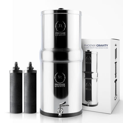 Gravity Water Filter System – 1.5 Gallons NSF Certified AISI 304 Stainless Steel Premium Countertop