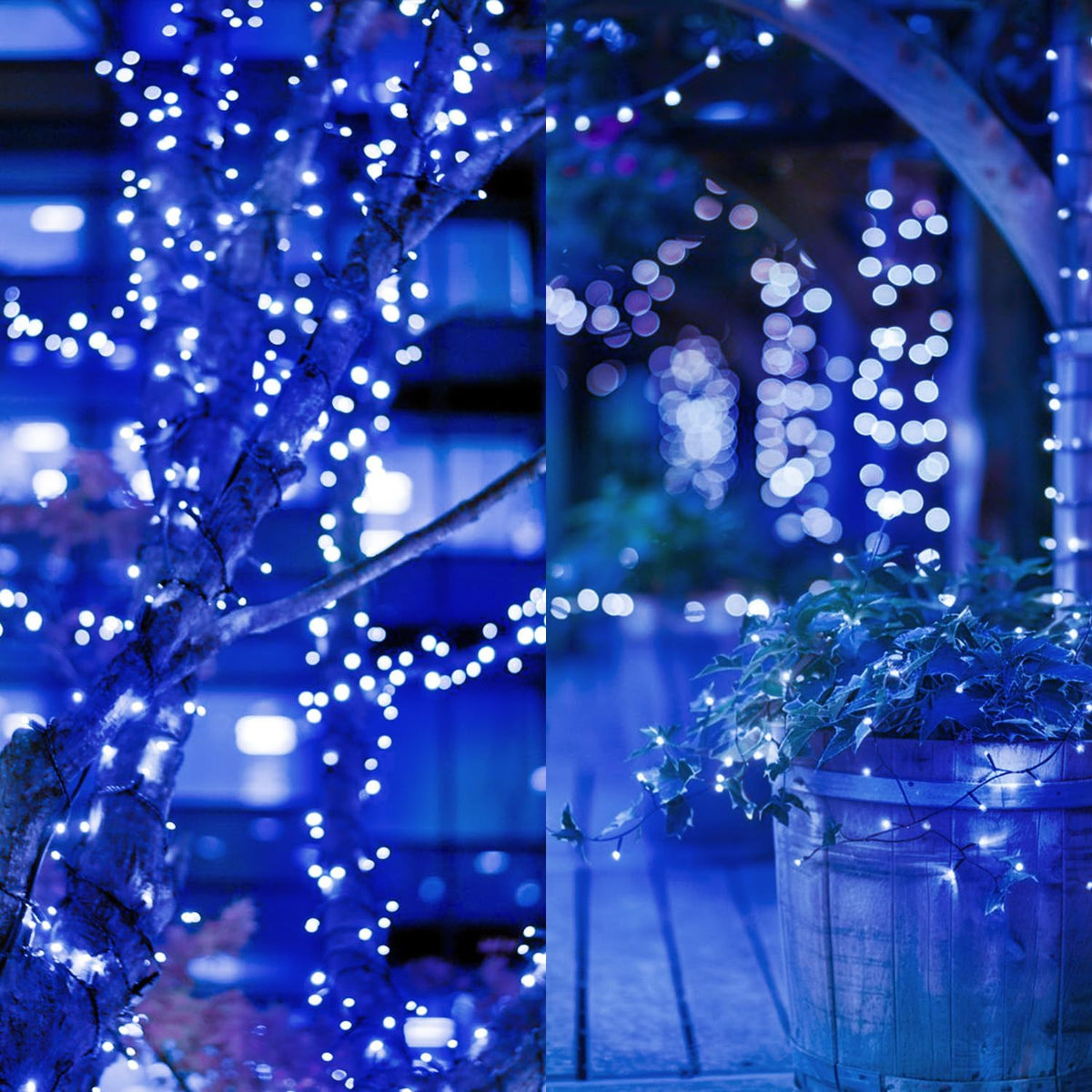 Upgrade Solar String Lights for Outside 2 Pack Total 180FT 500LED String Lights Outdoor with 8