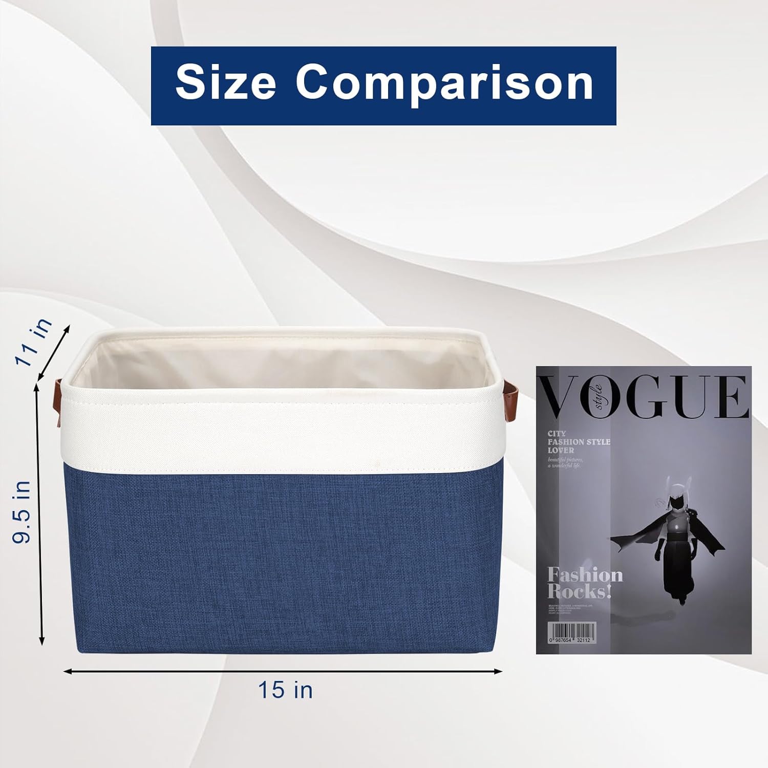Storage Bins Large Fabric Storage Baskets for Shelves 3 Pack, Decorative Linen Closet Baskets with