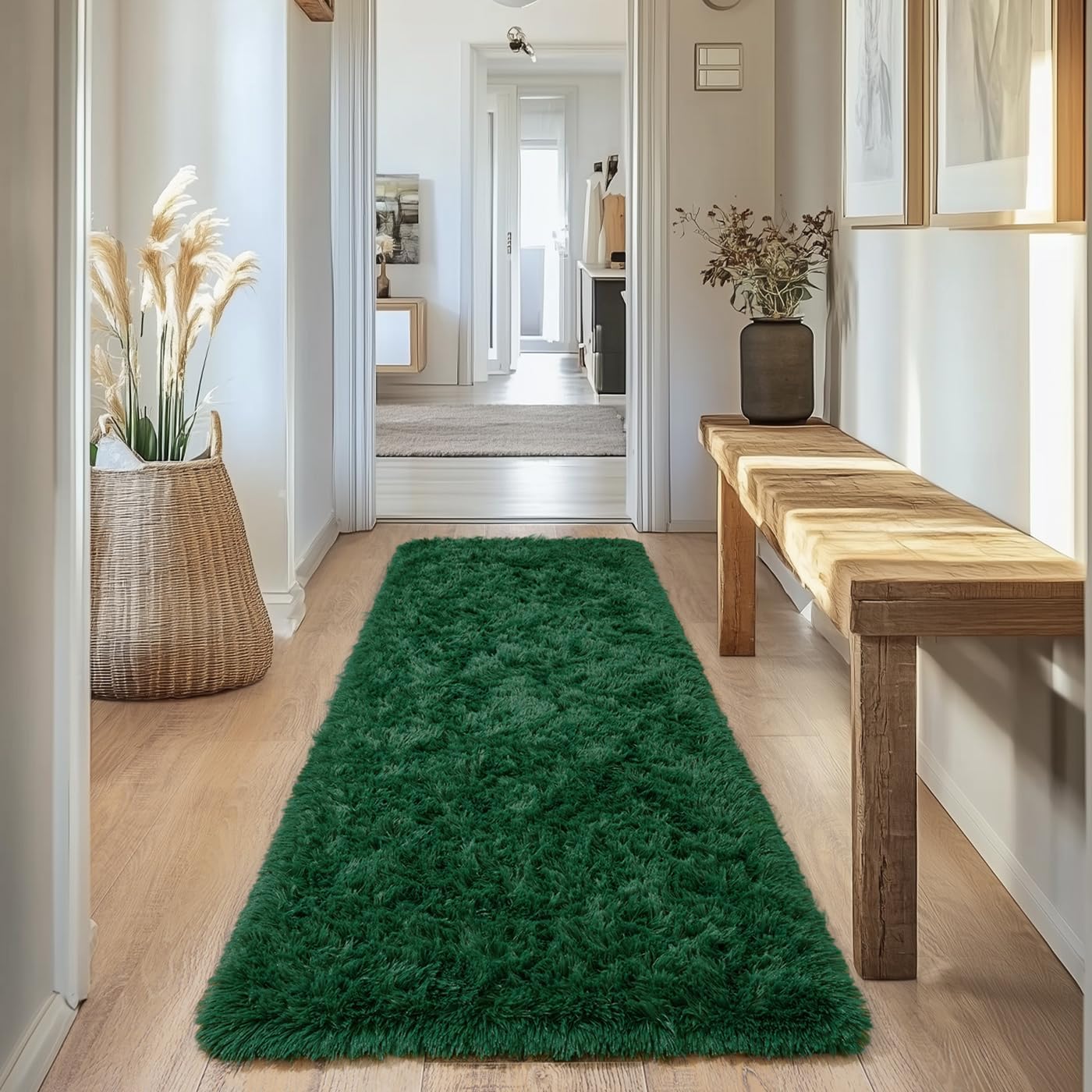 Rezutan Modern Shaggy Area Rug - Super Soft Fluffy Non-Slip Living Room Bedroom Rug for Kids
