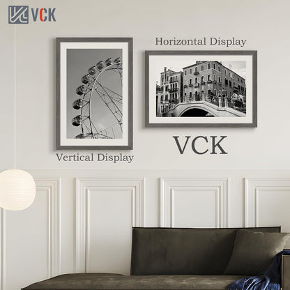 VCK 20x30 Frame 3 pack, Grey Solid Wood Poster Picture Frame, Exclusive Wood Grain, Wall Mounting