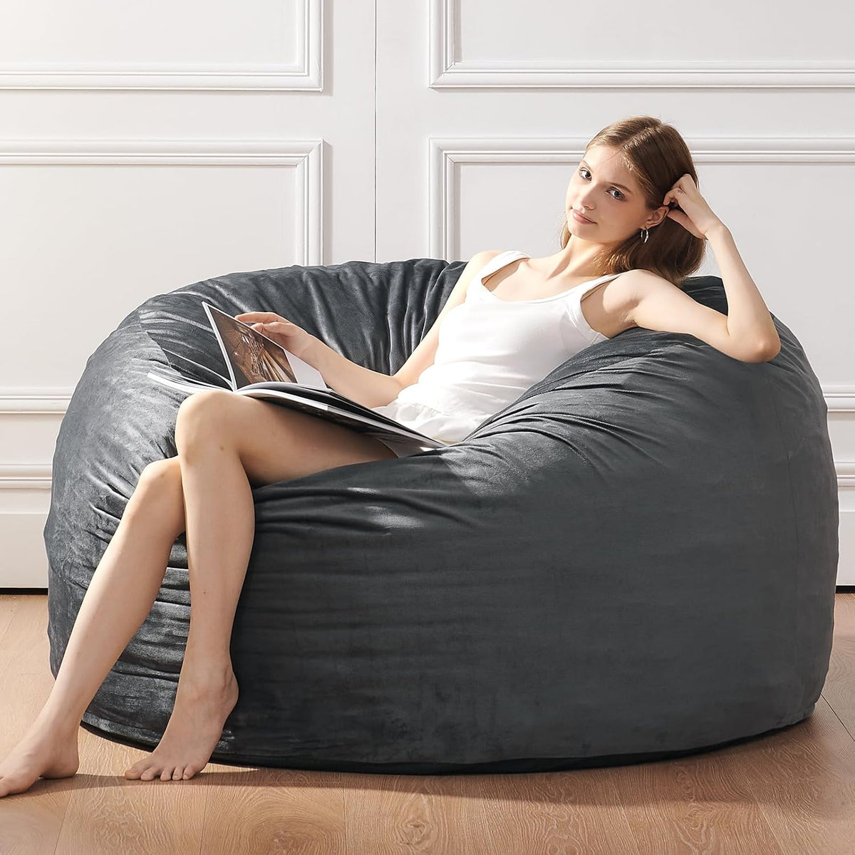 3 Feet Bean Bag Chair - BeanBag Chairs for Adults, Living Room Furniture Sofa with Soft Micro Fiber