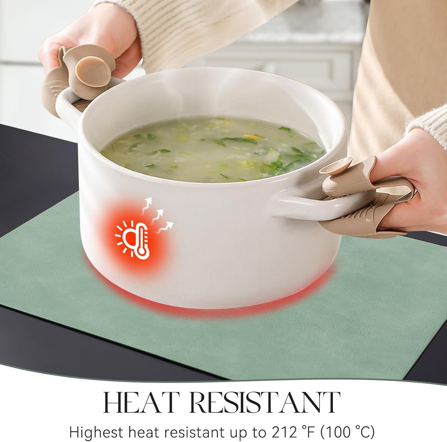 MOSAYT Vinyl Placemats Set of 6-12 X 17 Inch - Faux Leather 100% Waterproof Oil-Proof Wipeable PU