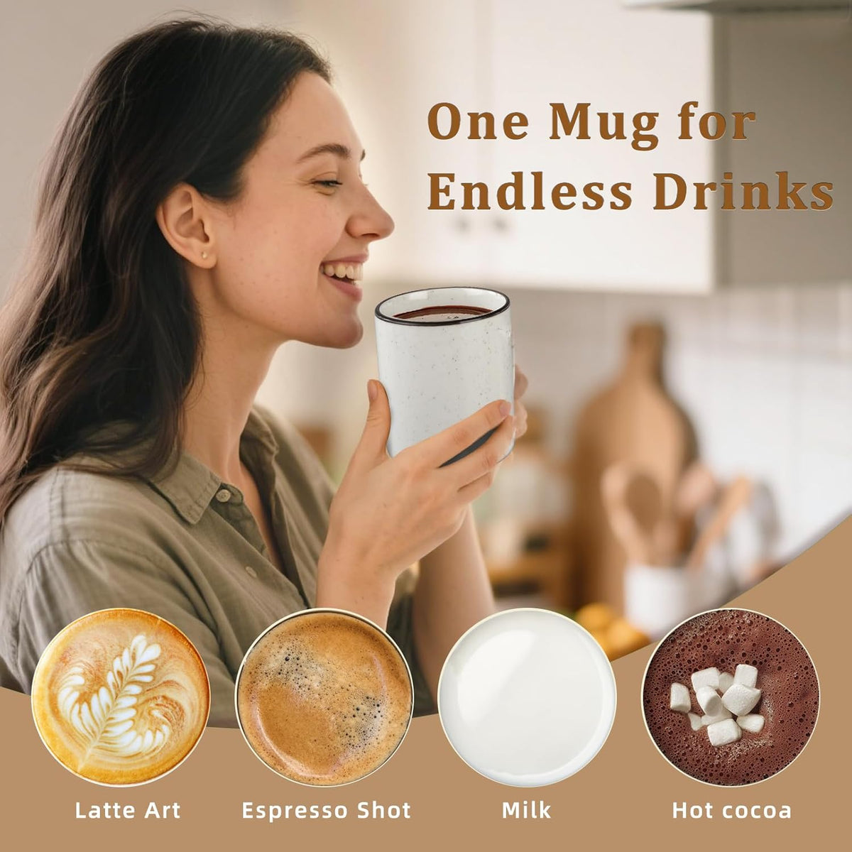 Ceramic Coffee Mug 12 oz Porcelain Coffee Mugs Set of 6 - Ceramic Coffee Cups with Handle and