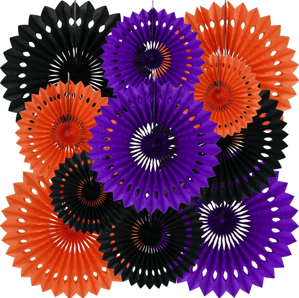 BEISHIDA Black Orange Purple Hanging Honeycomb Round Paper Fans Decoration Set for New Year Baby