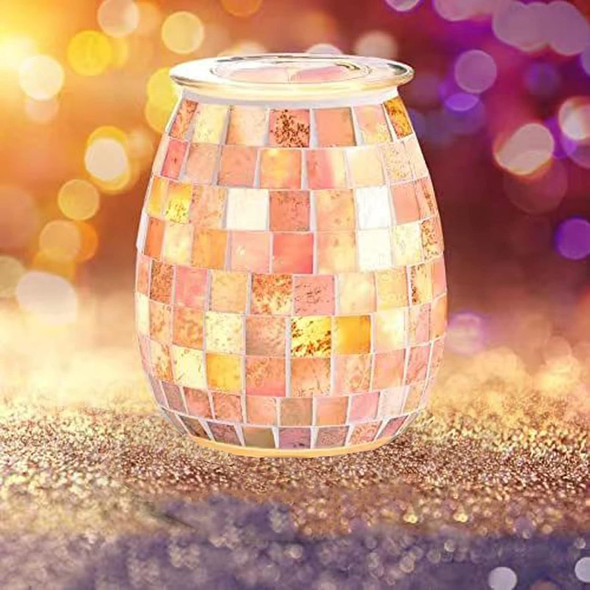 Dicimi Glass Wax melt Heater, Mosaic Electric Fuel Burner, Candle Wax melt Romantic Fragrance