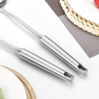 304 Stainless Steel Cooking Utensil,Kitchen Kitchen Utensil with Spatula, Solid Spoon, Ladle