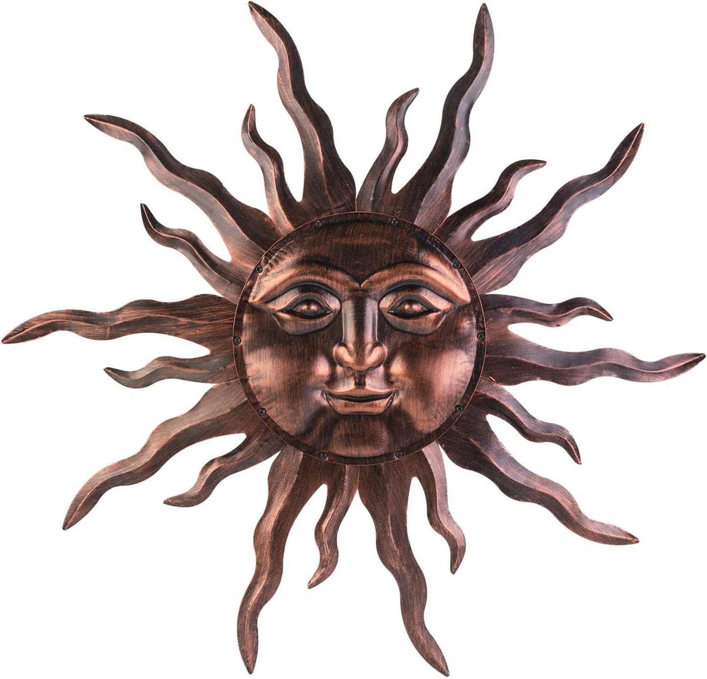 VZVXCC Large Metal Sun Wall Art Decor- 30 inches Sun Wall Hanging Decoration for Indoor Outdoor, 3D