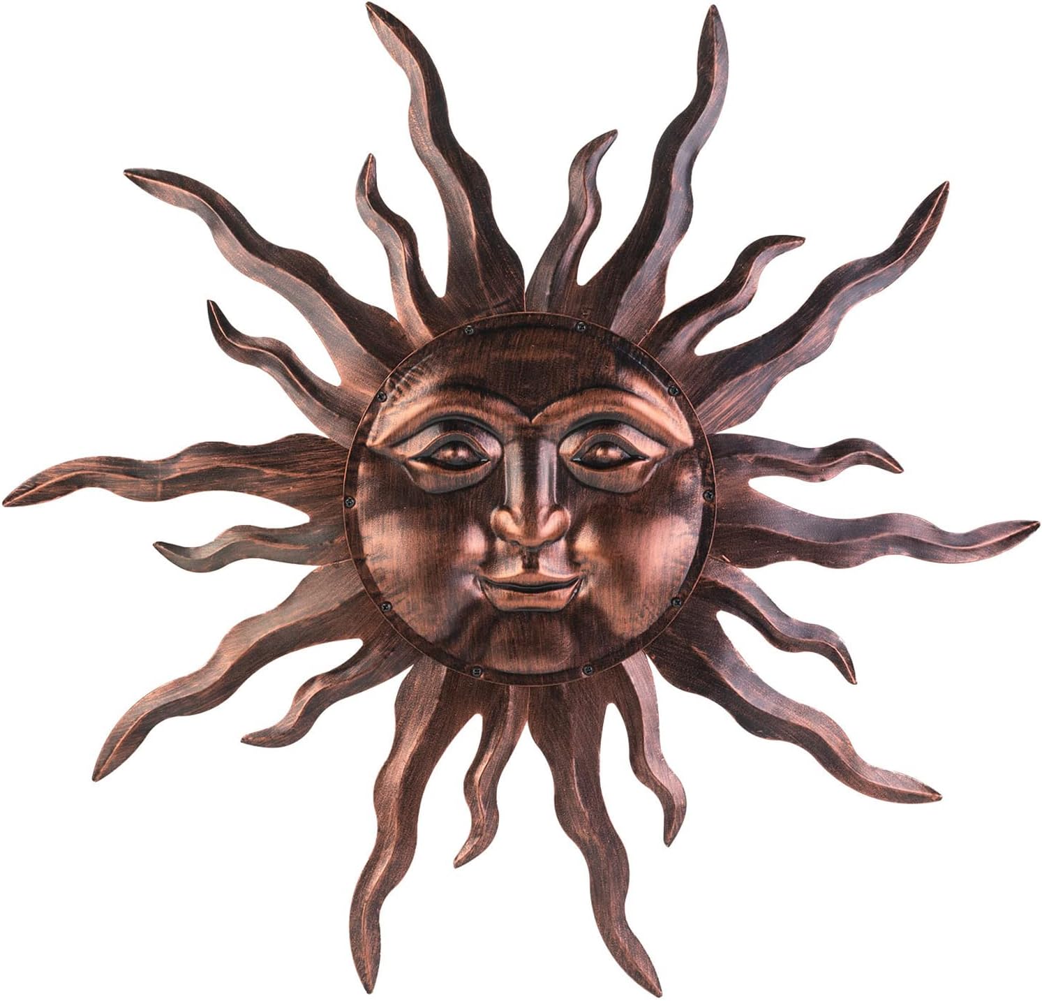 VZVXCC Large Metal Sun Wall Art Decor- 30 inches Sun Wall Hanging Decoration for Indoor Outdoor, 3D