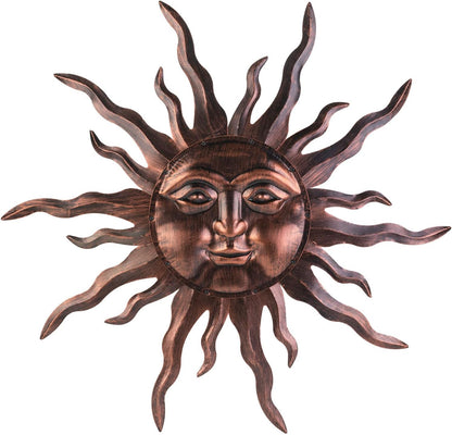 VZVXCC Large Metal Sun Wall Art Decor- 30 inches Sun Wall Hanging Decoration for Indoor Outdoor, 3D