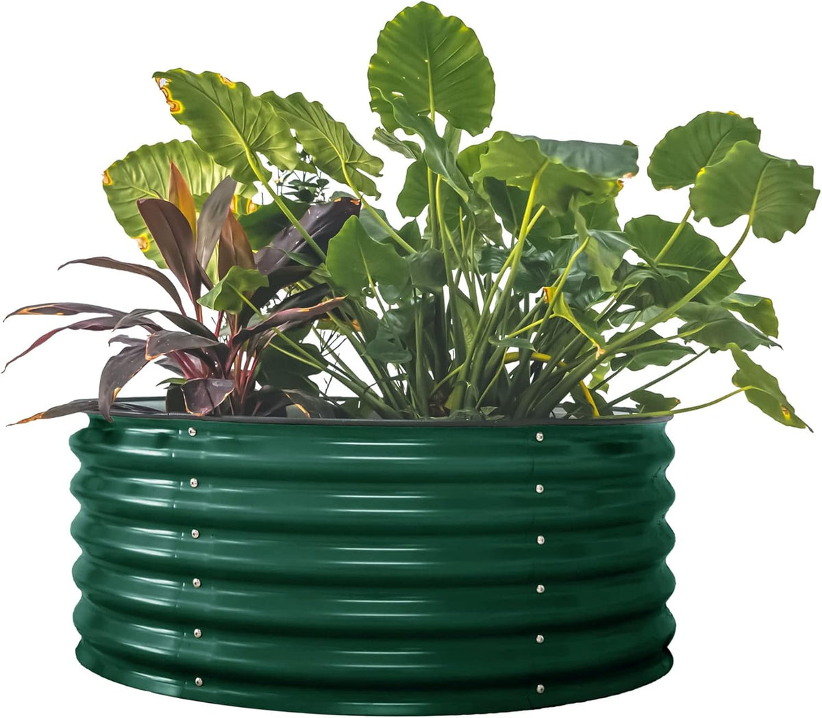 Vego garden 17" Tall 42" Round Raised Garden Bed Metal Raised Bed Planter Box for Vegetables