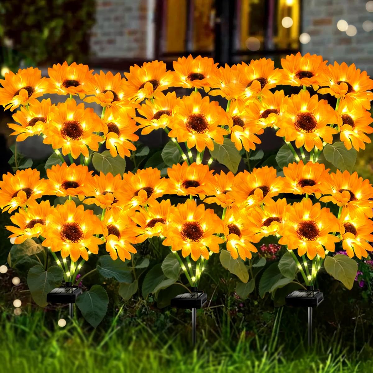 Solar Sunflower Lights 6 Pack with 36 Sunflower Solar Lights Outdoor Garden Decor Birthday Gift for