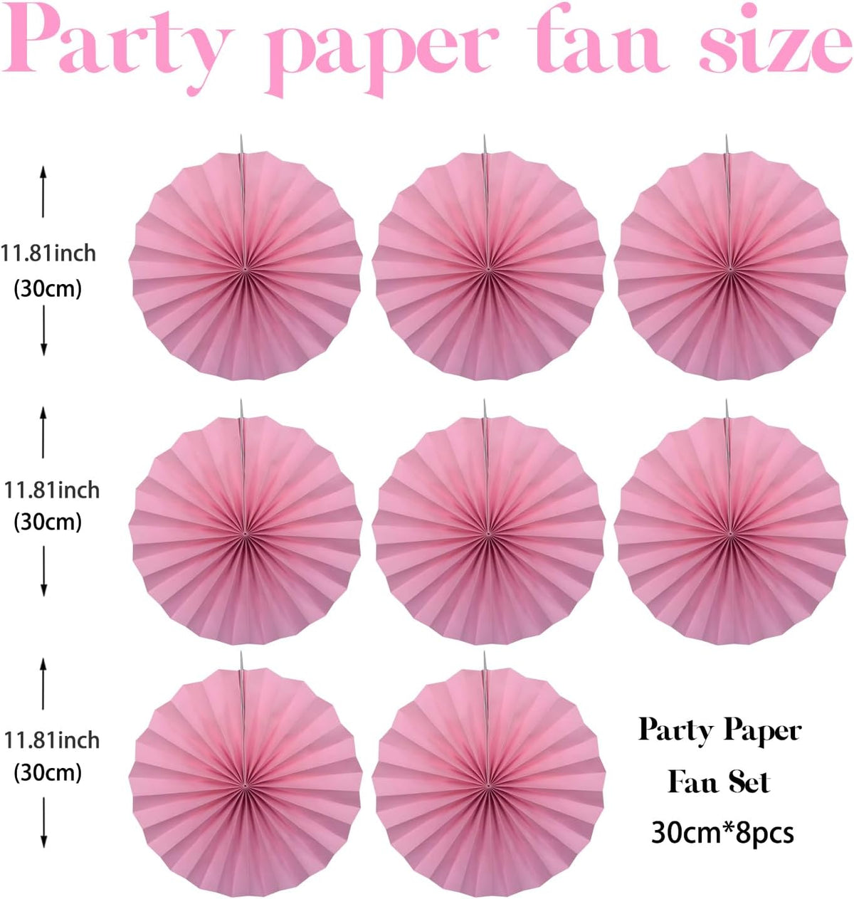 Pink Party Decorations,Pink Paper Decorations for Party,Baby Shower Decorations Party Paper Fans