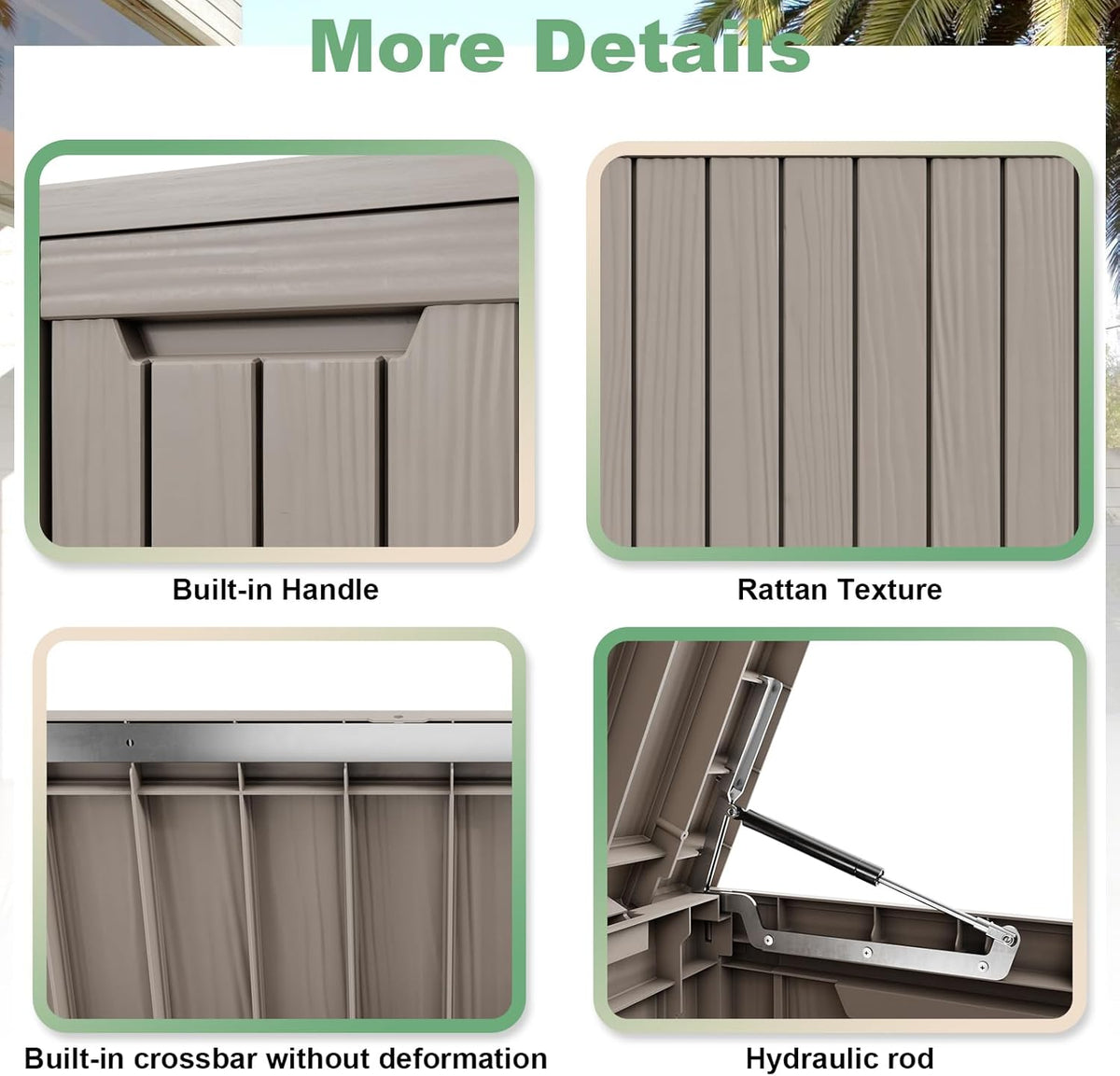 DRATO 80 Gallon Large Deck Box, Outdoor Storage Box for Patio Furniture, Patio Cushions, Gardening
